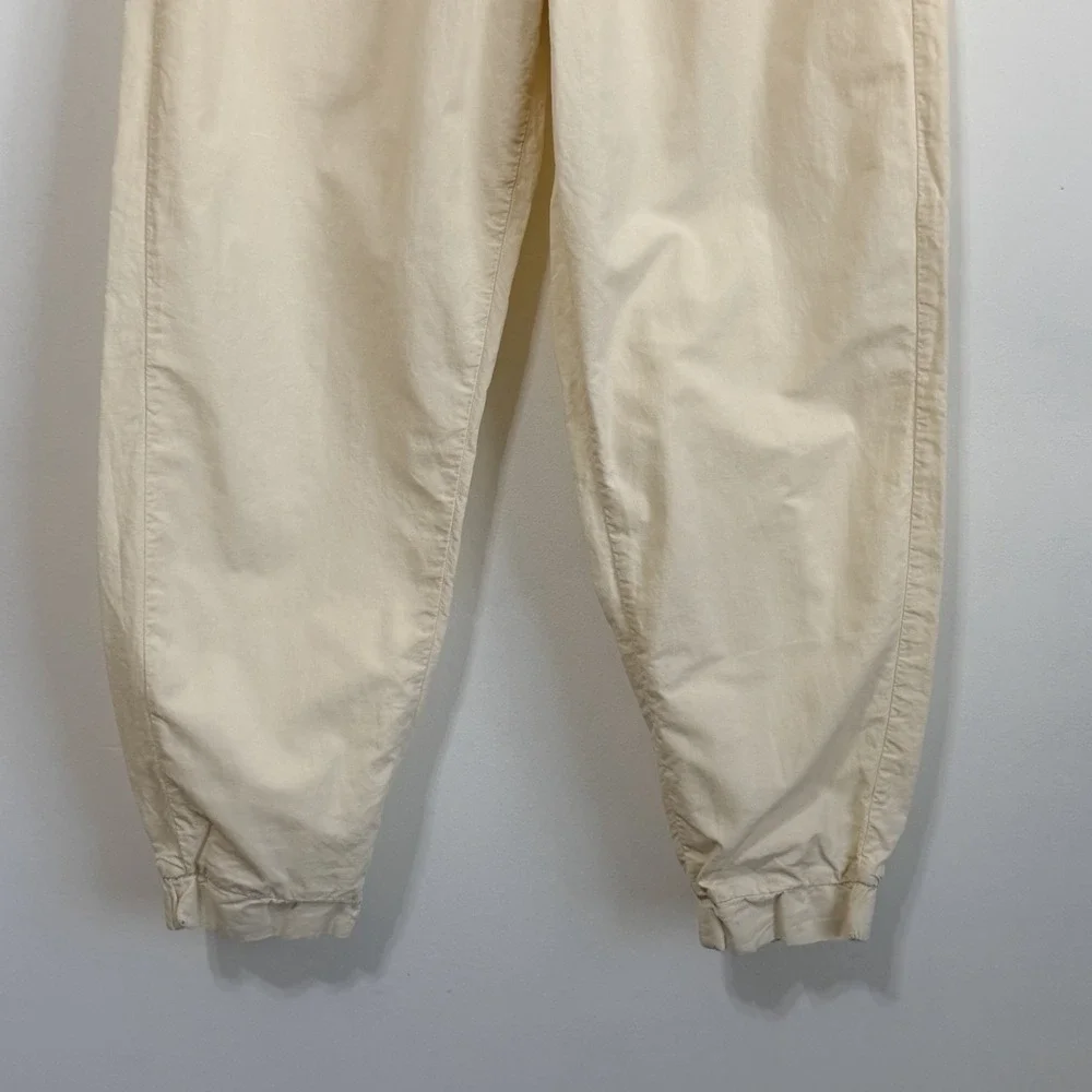 Zara Jogger Pants XS Pull On Linen Blend Belt Loops Casual Cream‎ Pockets Crop